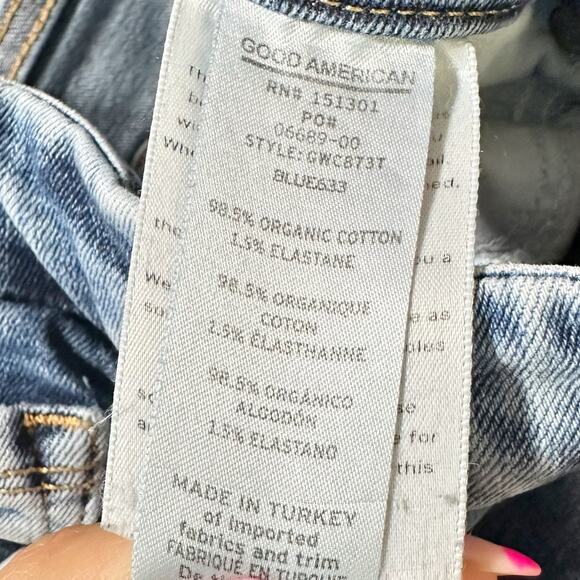 Good American Good Waist Cropped Skinny Jeans Blue633 Blue Wash Women 8/29 - Picture 5 of 10